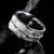 10mm wide titanium ring with Gibeon meteorite and a twisted rose gold center inlay