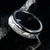 8mm wide meteorite ring with black zirconium edges and sleeve, rounded profile