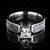 6mm wide women's meteorite engagement ring with 1 carat princess cut stone
