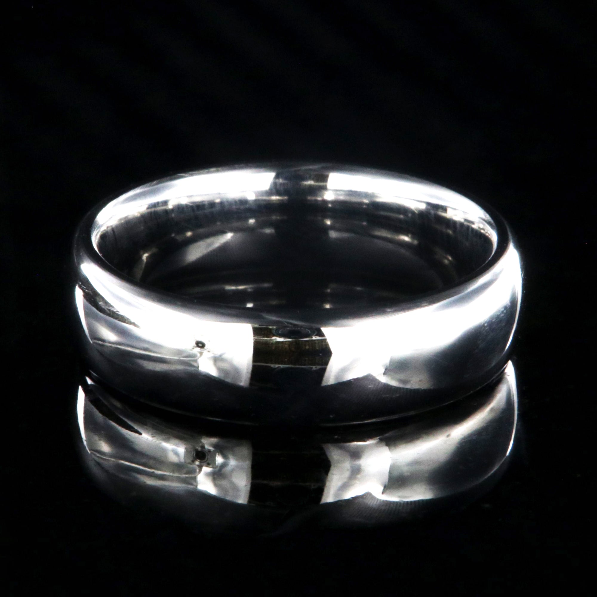 6mm wide cobalt wedding band with a polish finish and rounded profile