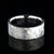 8mm wide Muonionalusta meteorite wedding band for me with flat profile and polished cobalt sleeve