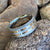 10mm wide cobalt wedding band with Gibeon meteorite and dual yellow gold inlays