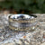 9mm wide memorial ring with cobalt sleeve, a Gibeon meteorite center inlay, and dual ash edge inlays