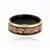 8mm wide tungsten ring with Celtic earth design with black and rose gold finishes