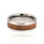 8mm wide tungsten ring with a wood inlay and beveled edges