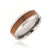 8mm wide tungsten ring with a wood inlay and beveled edges