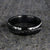 6mm wide black zirconium baseball ring with milled baseball stitching