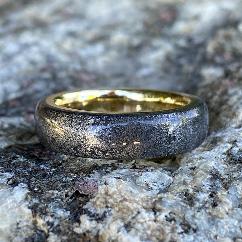 Black Stardust Ring | Stardust Ring Yellow Gold | The Celestial - Luxurien