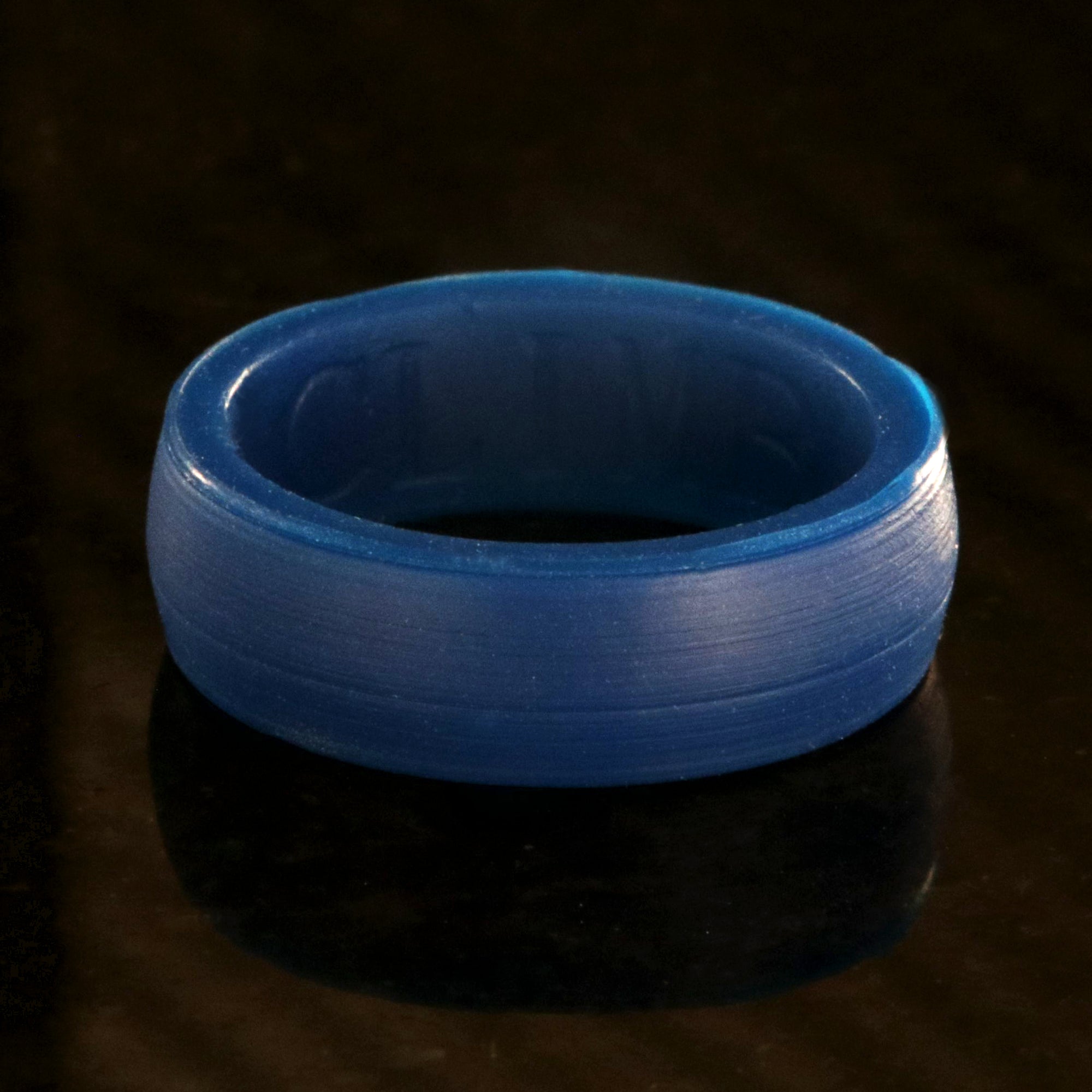 6mm wide blue silicone CLIMB band