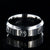8mm wide titanium basketball ring with beveled edges, milled basketball design, and vertical grooves