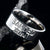 8mm wide titanium duck band wedding ring with 2 lines of text