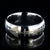 8mm wide titanium football ring with layered football design 