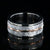 10mm wide Gibeon meteorite wedding band for men with twisted rose gold inlay