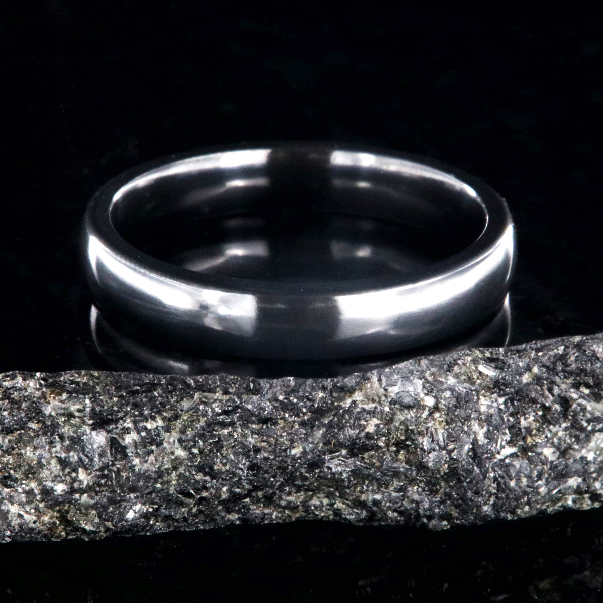 4mm Black Zirconium Wedding Band