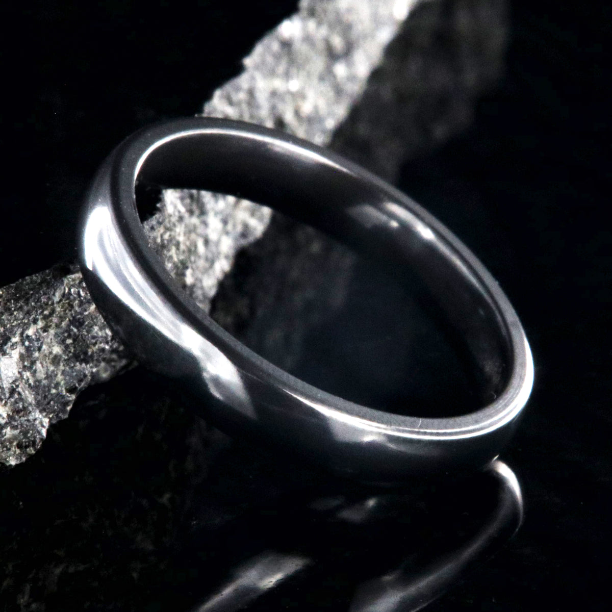 4mm Black Zirconium Wedding Band
