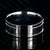 8mm wide polished black zirconium wedding band with dual edge grooves
