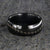 8mm wide black zirconium baseball ring with layered baseball stitching