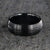 8mm wide black ceramic ring with a center groove and satin finish