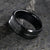 8mm wide black ceramic ring with beveled edges, a polished center groove, and a matte finish
