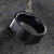 8mm wide black ceramic ring with a matte finish and vertical grooves