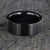 8mm wide black ceramic ring with a matte finish and vertical grooves