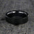 6mm wide black ceramic ring with a flat profile and polish finish