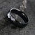 6mm wide black ceramic ring with a diamond texture and polished finish