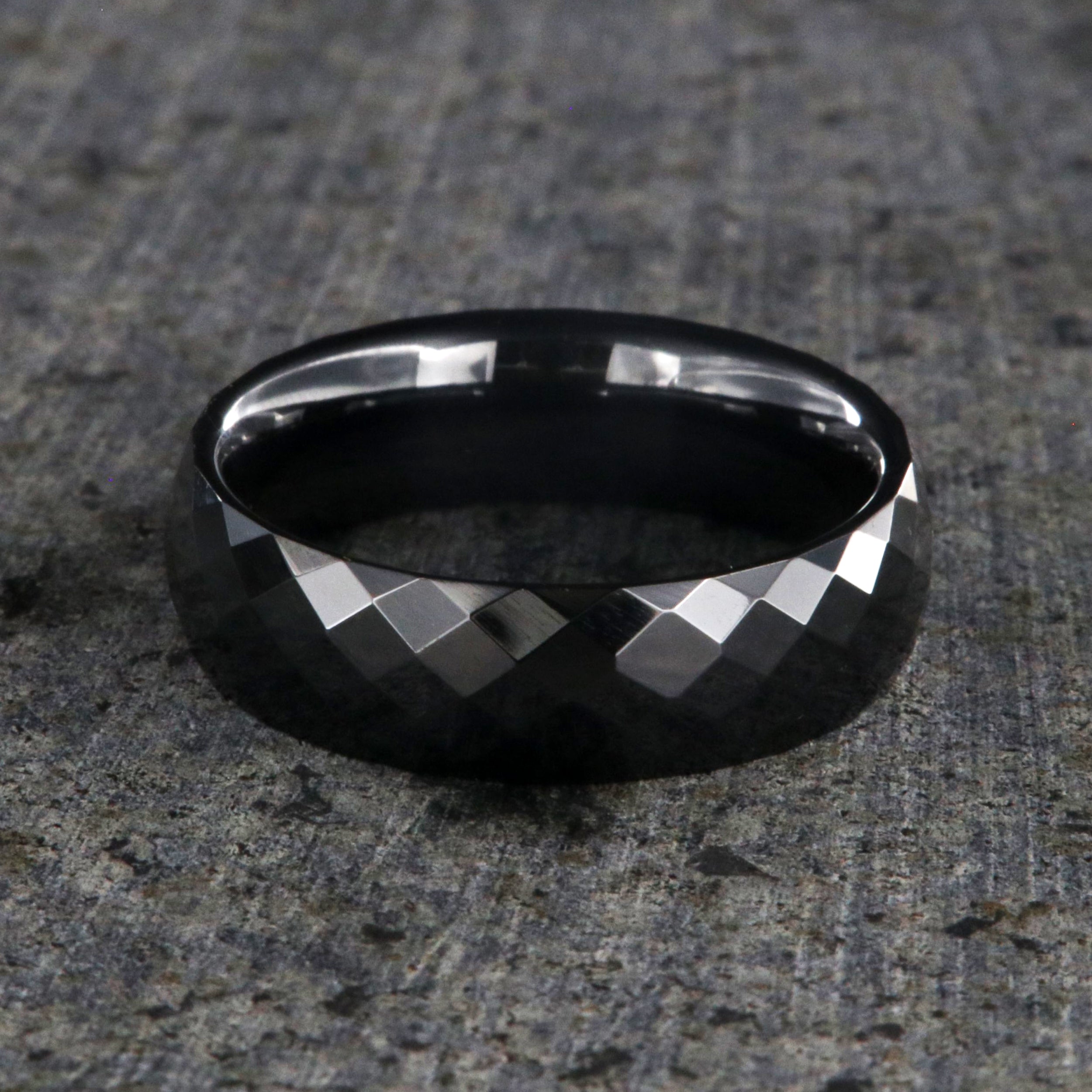 Black ceramic diamond ring Clearance