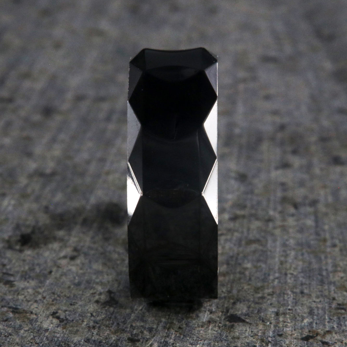8mm wide black ceramic ring with diamond texture