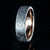6mm wide Gibeon meteorite wedding ring with solid 14k rose gold sleeve