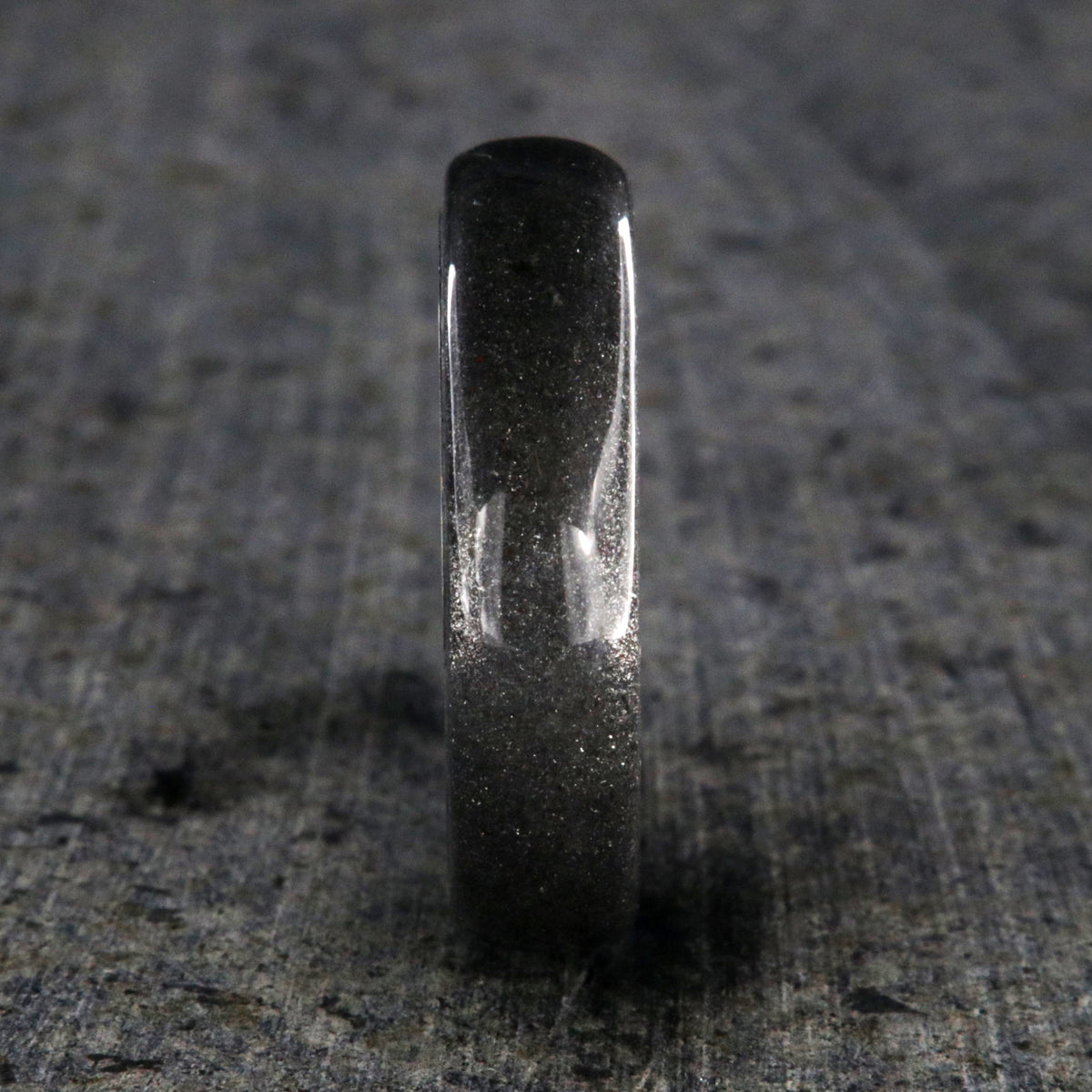 6mm wide stardust ring with rounded profile and cobalt sleeve