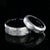 8mm and 5mm matching wedding ring set made with Gibeon meteorite and black titanium sleeves with beveled edges
