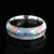 8mm wide promise ring with glittering rainbow edges and a crushed opal inlay