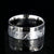 8mm wide men's cobalt ring with a polished cobalt top and Gibeon meteorite bottom