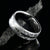 8mm wide men's meteorite ring with center white gold inlay