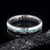 4mm wide Damascus steel ring with thin turquoise inlay