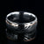 8mm wide Damascus steel ring with rose gold inlay