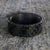 8mm wide black carbon fiber ring with diagonal grooves and a flat profile