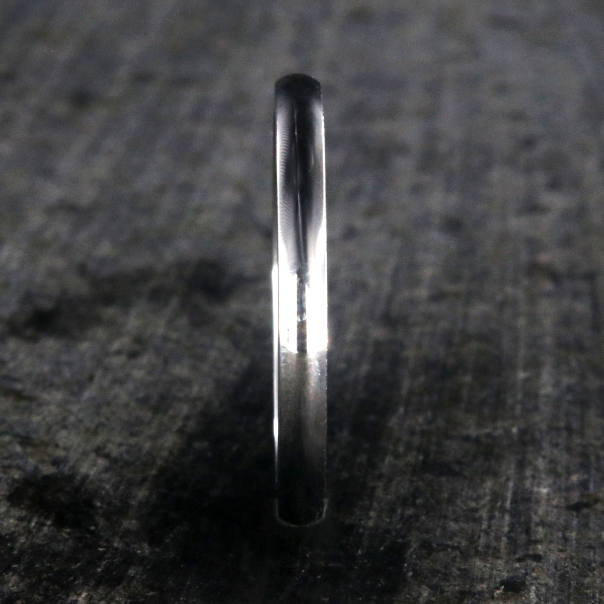 2mm wide cobalt wedding band with a rounded profile