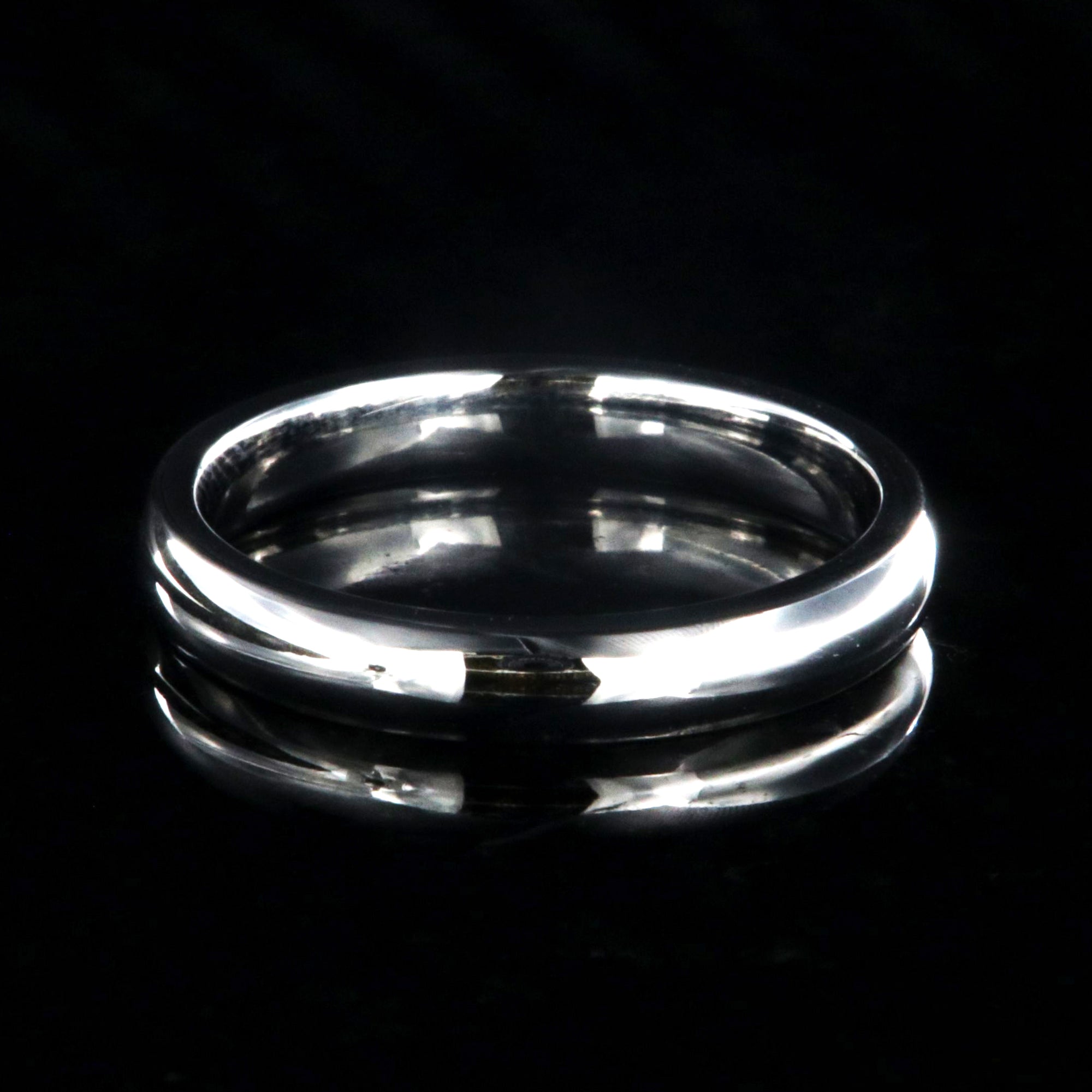 3mm wide cobalt wedding band with a polished finish and rounded profile