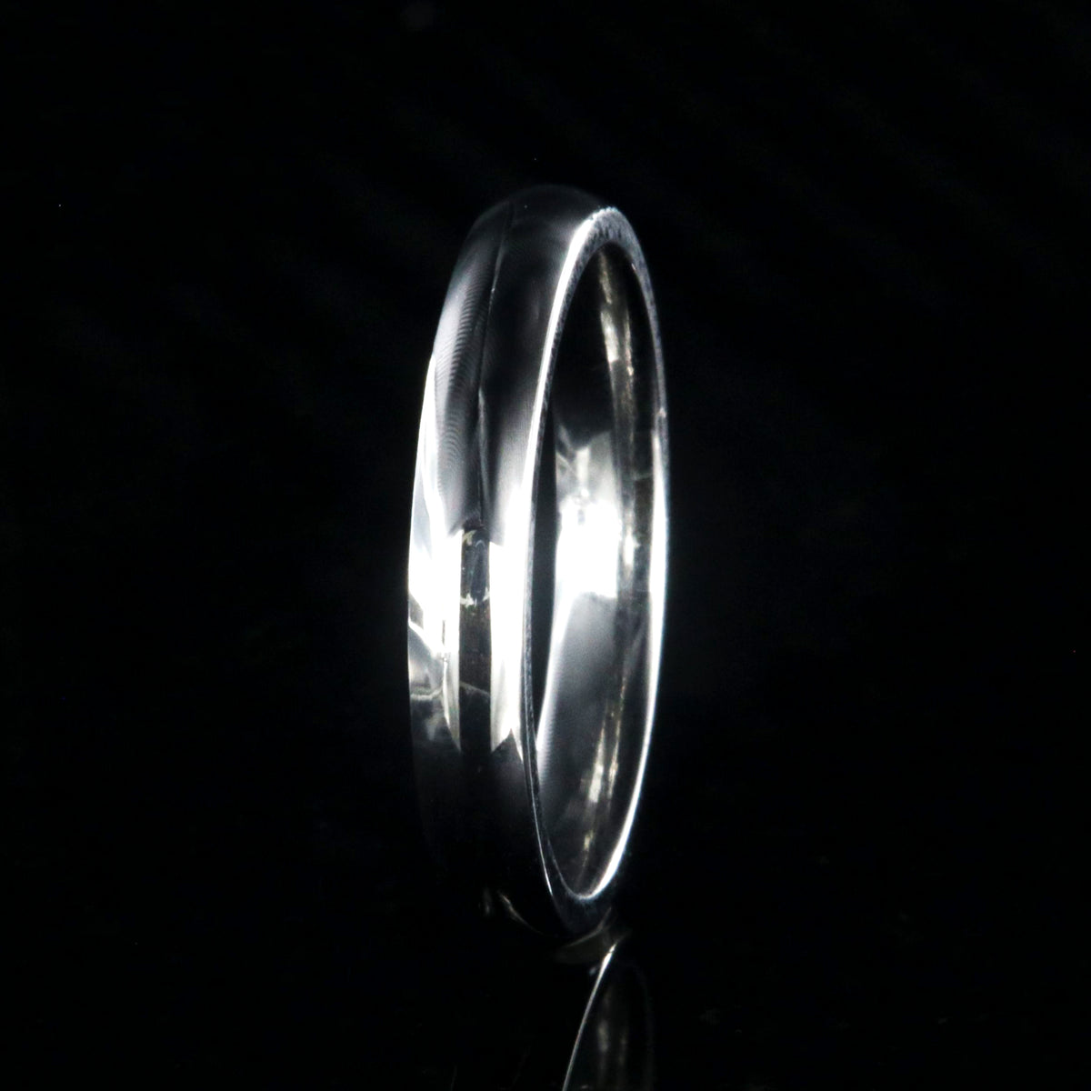 3mm wide cobalt wedding band with a polished finish and rounded profile