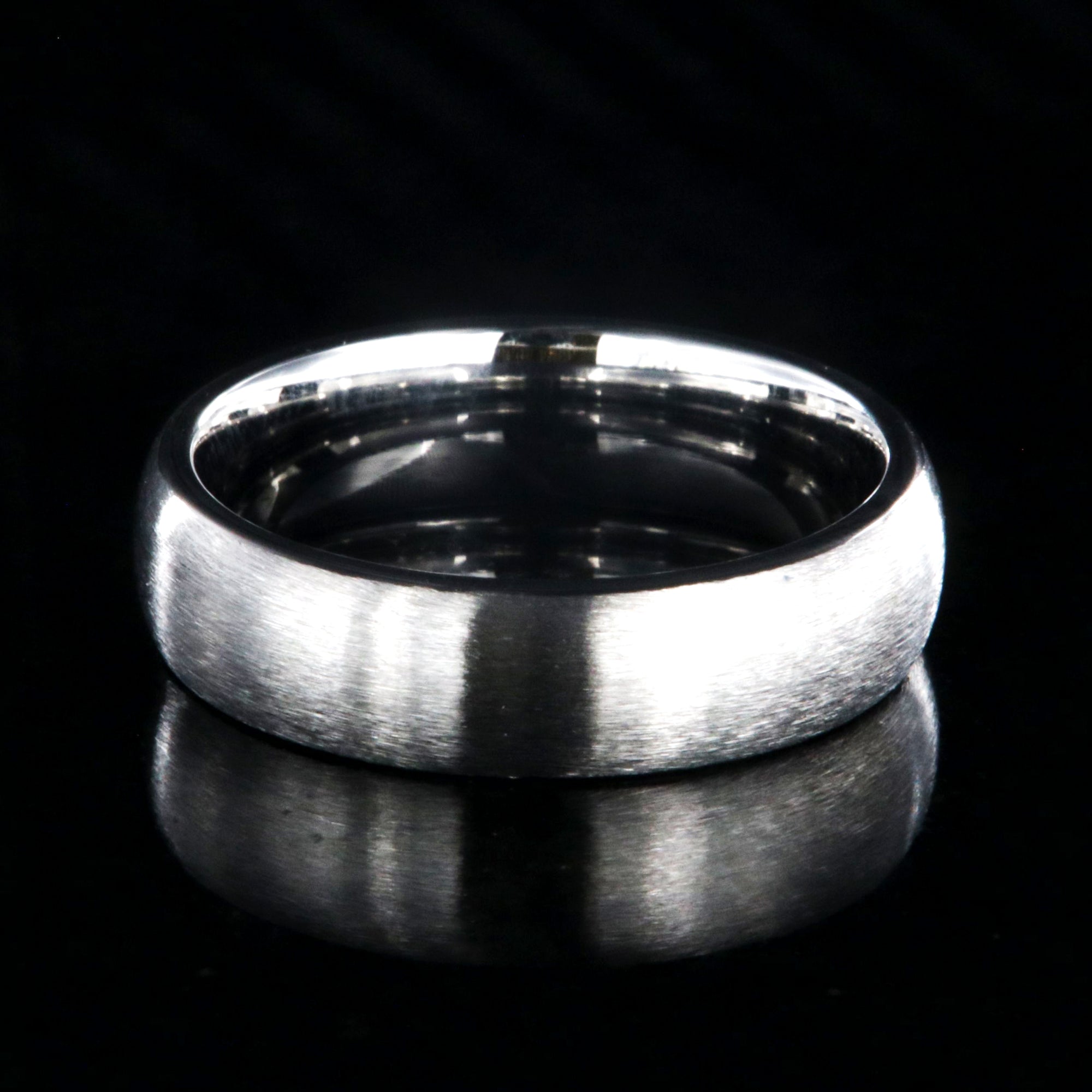 6mm wide cobalt ring with a brushed finish and rounded profile