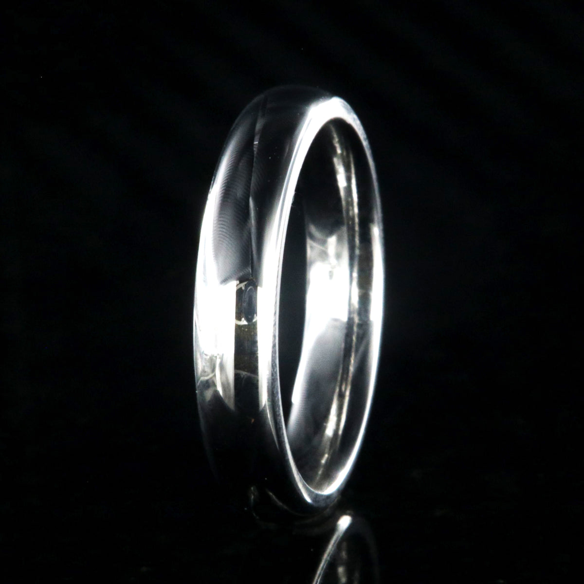 4mm wide cobalt wedding band with a polished finish and rounded profile