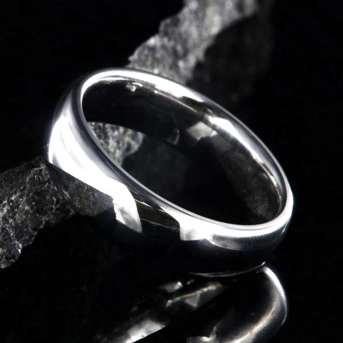 6mm wide cobalt wedding band with a polish finish and rounded profile