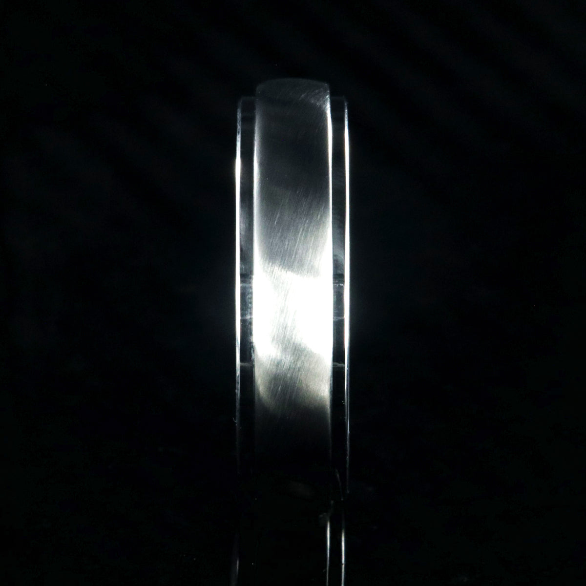 6mm wide cobalt ring with a brushed raise-center and polished edges