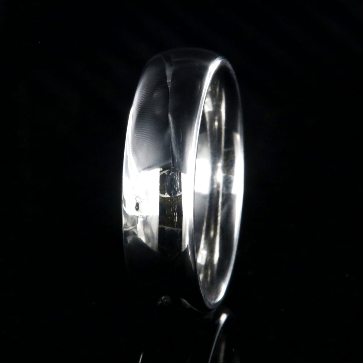 6mm wide cobalt wedding band with a polish finish and rounded profile