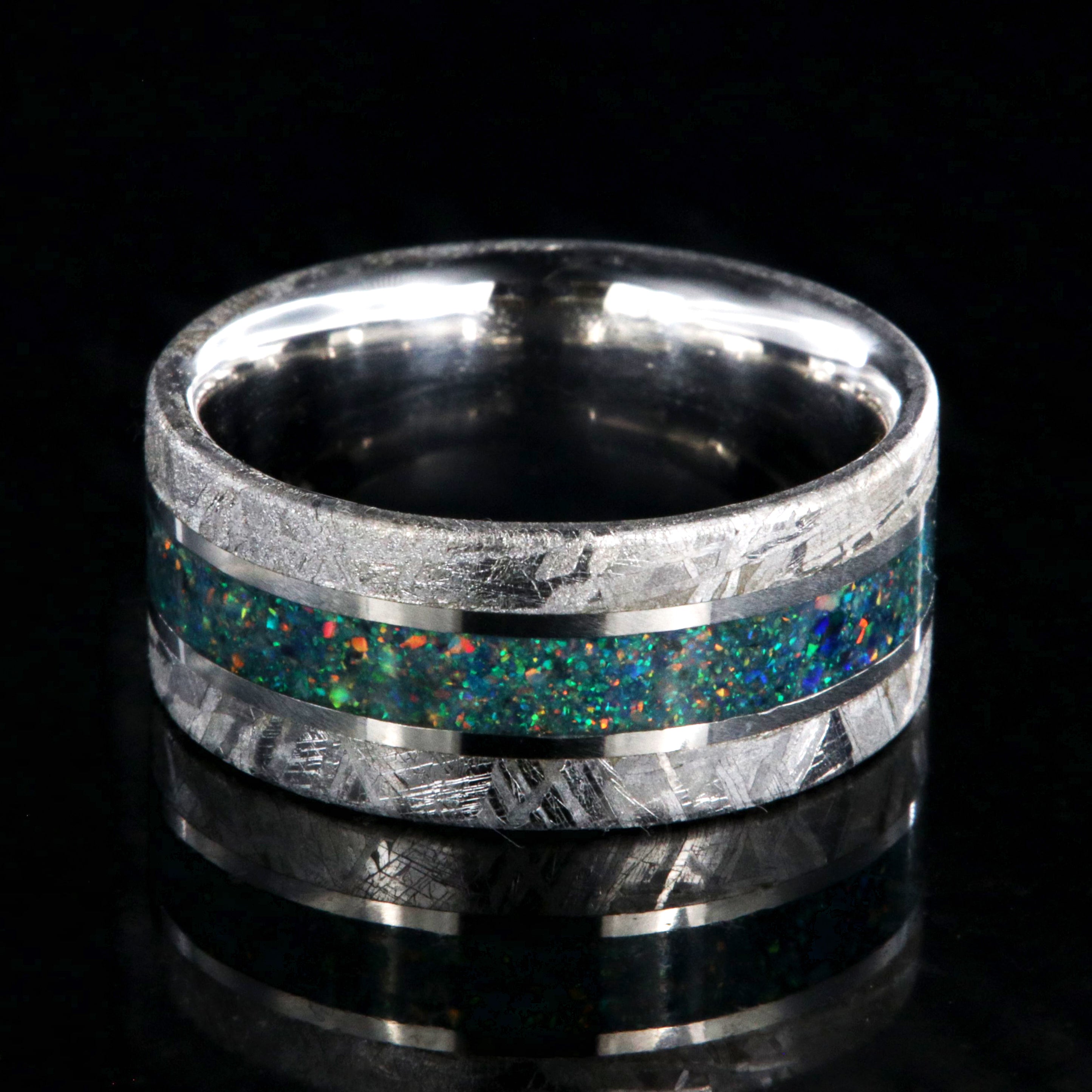 Men's Opal Inlay Rings Opal inlay wedding band | Honestweddingadvice.com