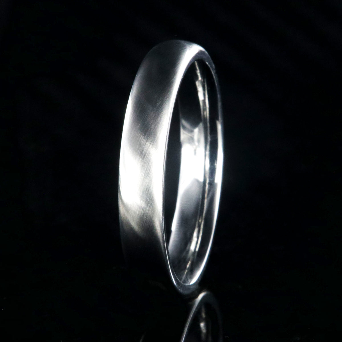 4mm wide cobalt ring with a brushed finish and rounded profile