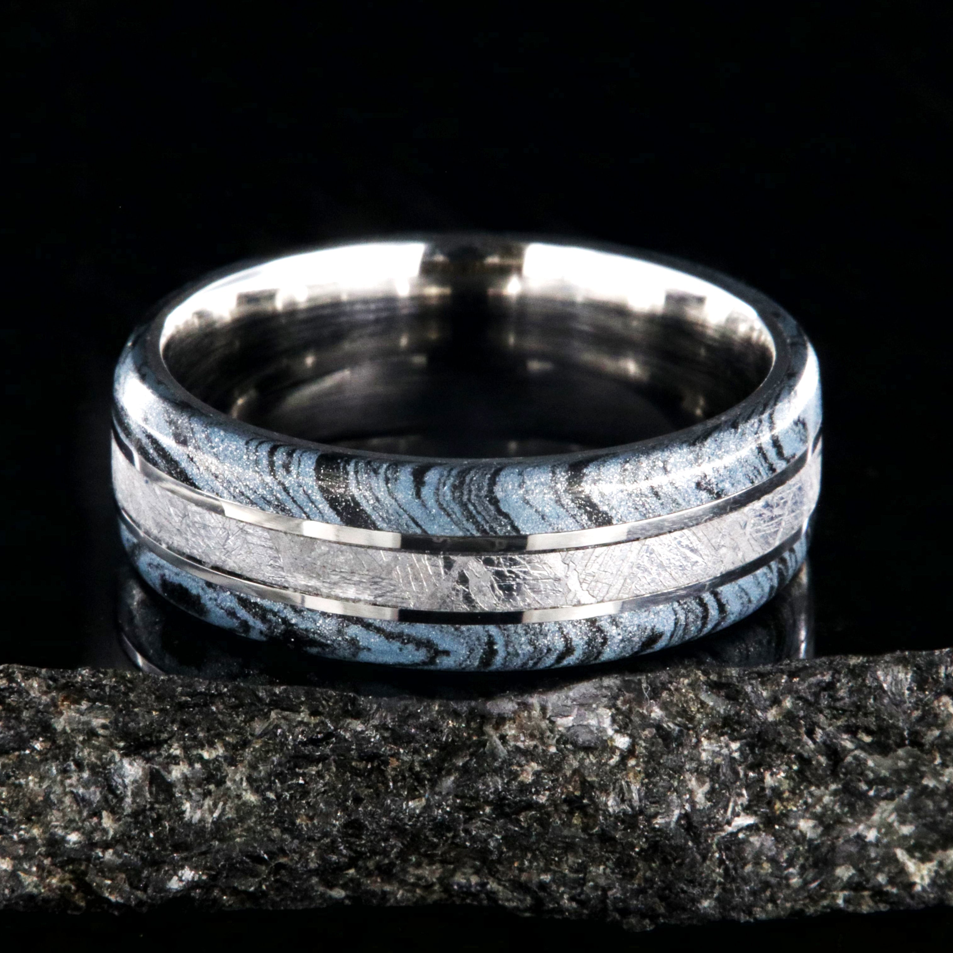 Meteorite Rings for Men | Handmade Meteorite Wedding Bands | Meteorite Rings  - Luxurien