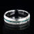 6mm wide meteorite ring with thin center turquoise inlay